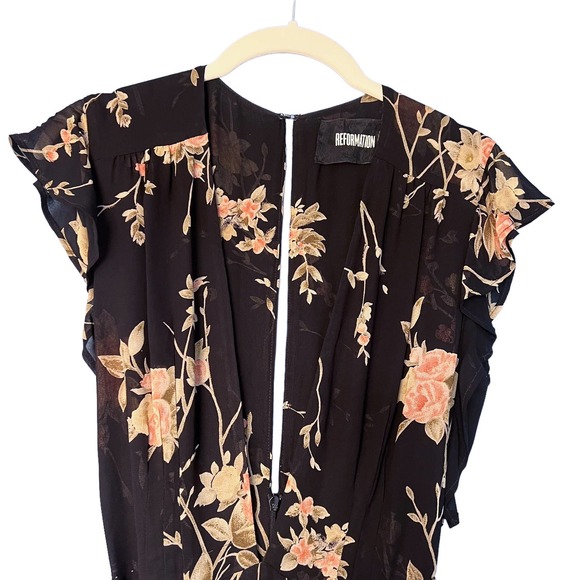 Reformation Lemongrass Jumpsuit Arielle Floral Print Size Small - Picture 5 of 9